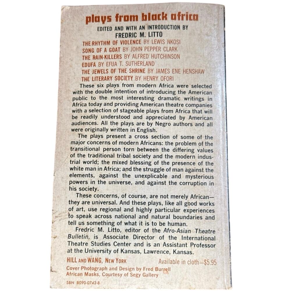 Plays from Black Africa Edited Fredric M Litto Vintage Paperback 1968 - Picture 2 of 4